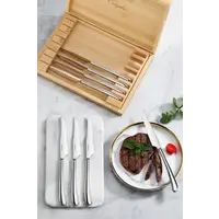 Cangshan, 8pc Stainless Steak Set in Bamboo Chest