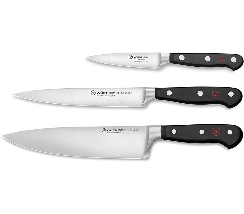 Wusthof CLASSIC 3 Piece Chef's Set- Black