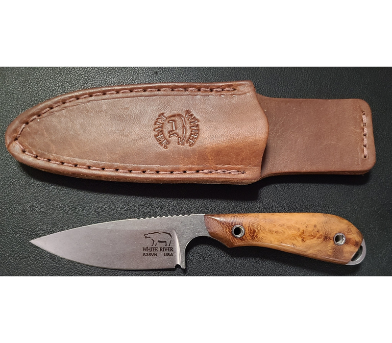 White River Custom M1 Caper- Desert Ironwood Burl Handle, CPMS35VN Steel