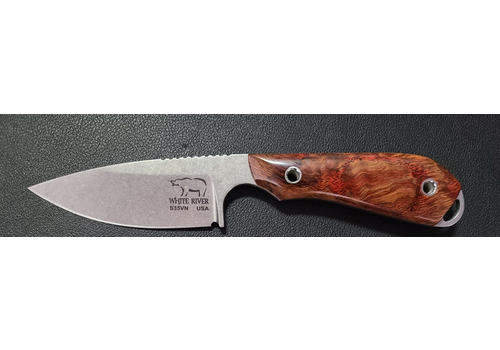White River Knife & Tool White River Custom M1 Caper- Orange Maple Burl Handle, CPMS35VN Steel
