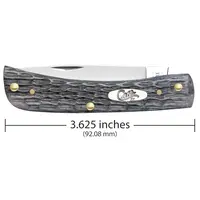 Case Cutlery Sod Buster Jr Pocket Worn Crandall Gray Jig Bone, Carbon Steel