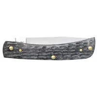 Case Cutlery Sod Buster Jr with a pocket worn Crandall Gray jig bone and a carbon steel (CV) Blade.