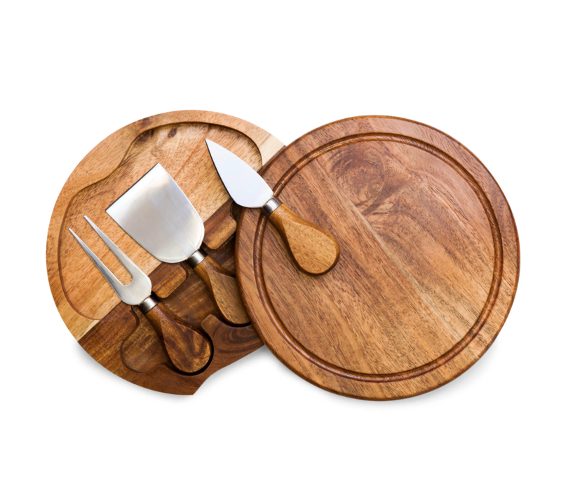 Picnic Time, Toscana, Acacia Brie Cheese Cutting Board & Tools Set