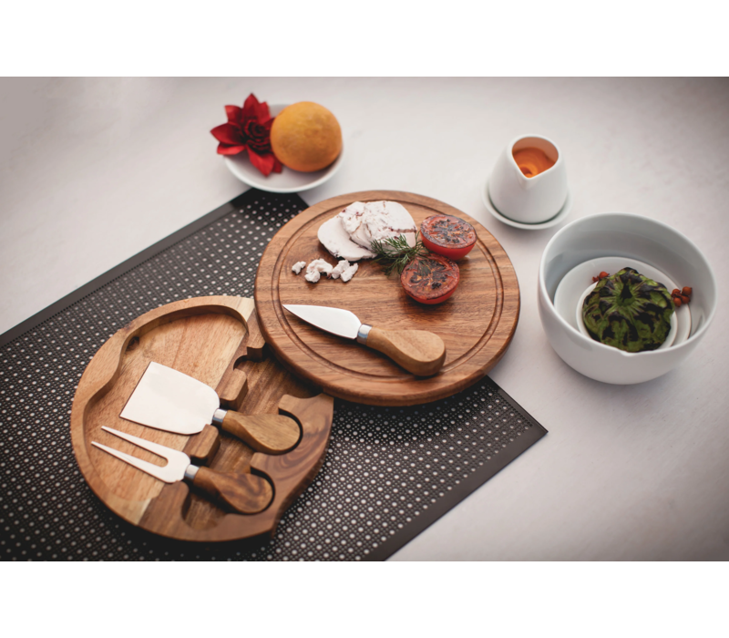 Picnic Time, Toscana, Acacia Brie Cheese Cutting Board & Tools Set