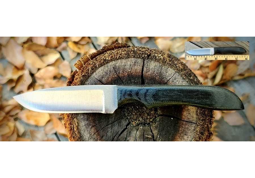 Anza Knives Anza Bambino Carbon Steel Fixed Blade Knife - Black Micarta