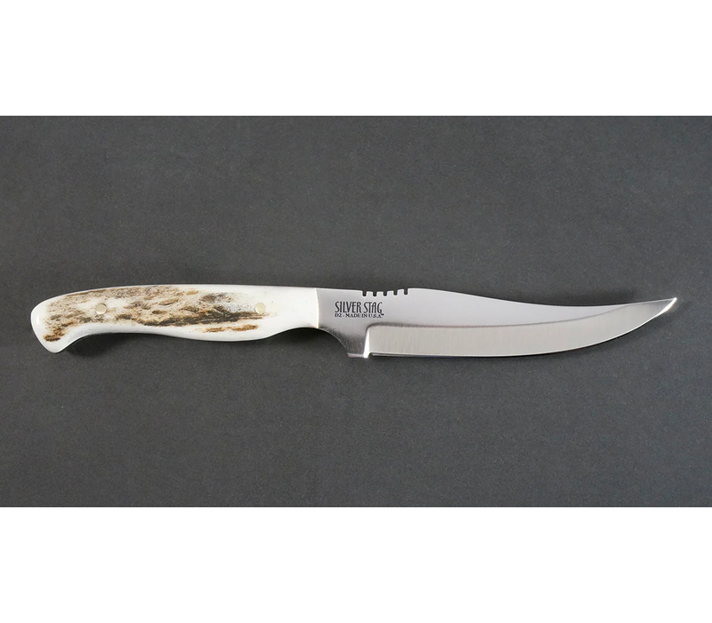 Silver Stag, Pro Bone Antler Handle, D2 Steel