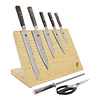 Zwilling Miyabi Black 8 pc Knife Block Set Damascus Bamboo Block