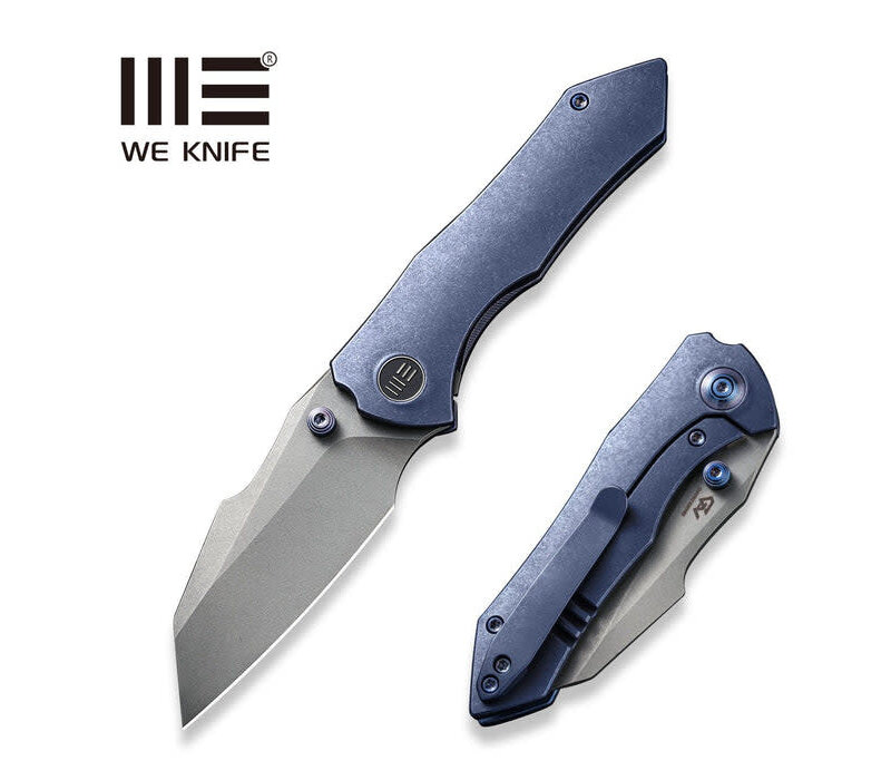 WE Knife High-Fin Blue Titanium Handle & CPM 20CV Blade