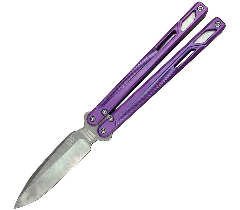 EOS Serpent Butterfly Knife with Purple Titanium Handle