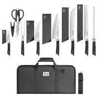 Cangshan Helena 9pc BBQ Knife Bag Set Black