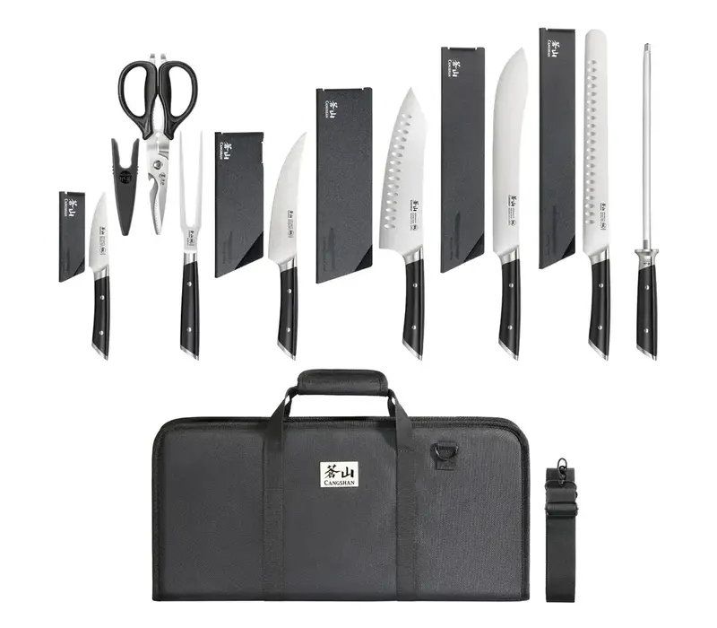 Cangshan Helena 9pc BBQ Knife Bag Set Black
