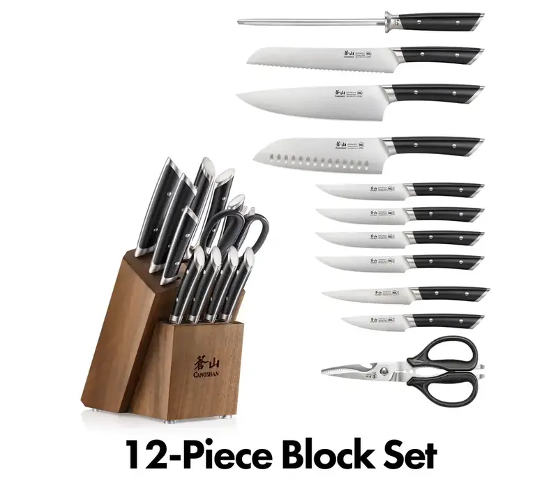 Cangshan, Helena Series 12pc Block Set Black Handle