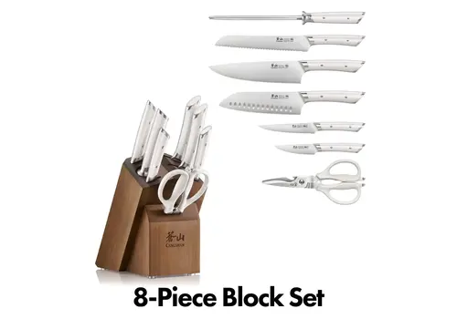 Cangshan 503466--Cangshan, 8pc Knife Block Set HELENA White