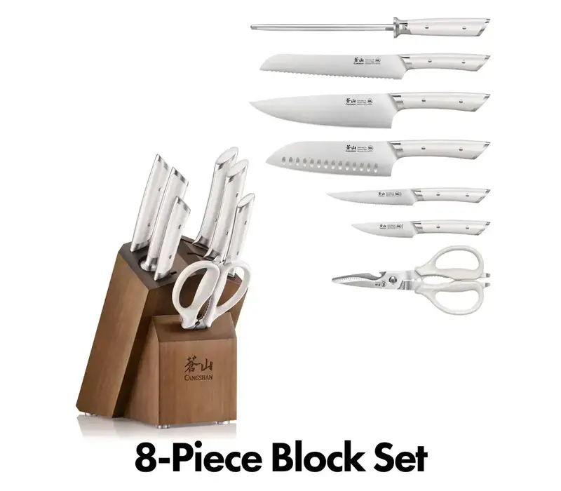 503466--Cangshan, 8pc Knife Block Set HELENA White