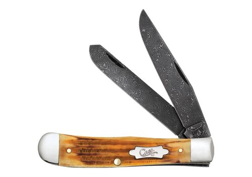 Case & Sons Cutlery Co. Case Cutlery Trapper Damascus Burnt Goldenrod Stag