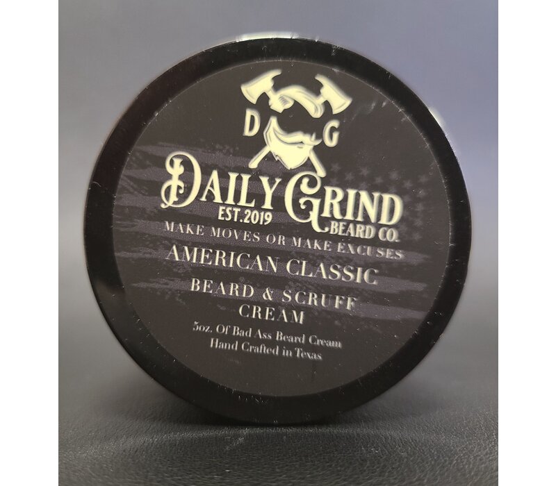 Daily Grind Beard & Scruff Cream American Classic  White Pepper, Dark Amber, Kentucky Oak