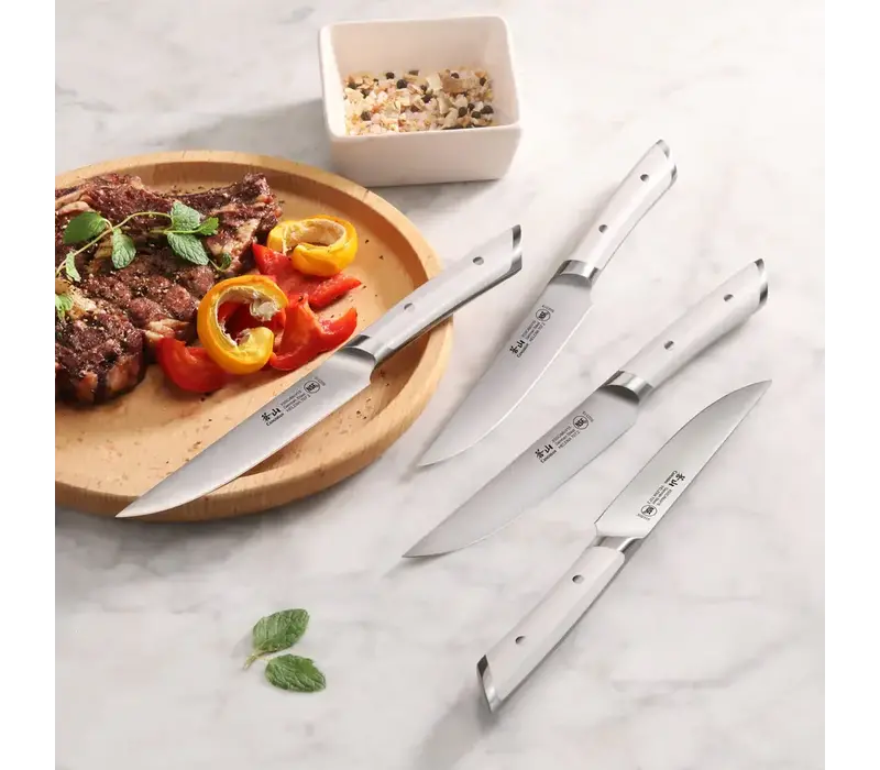 Cangshan, Helena Series 4pc Steak Knife Set, White Handle