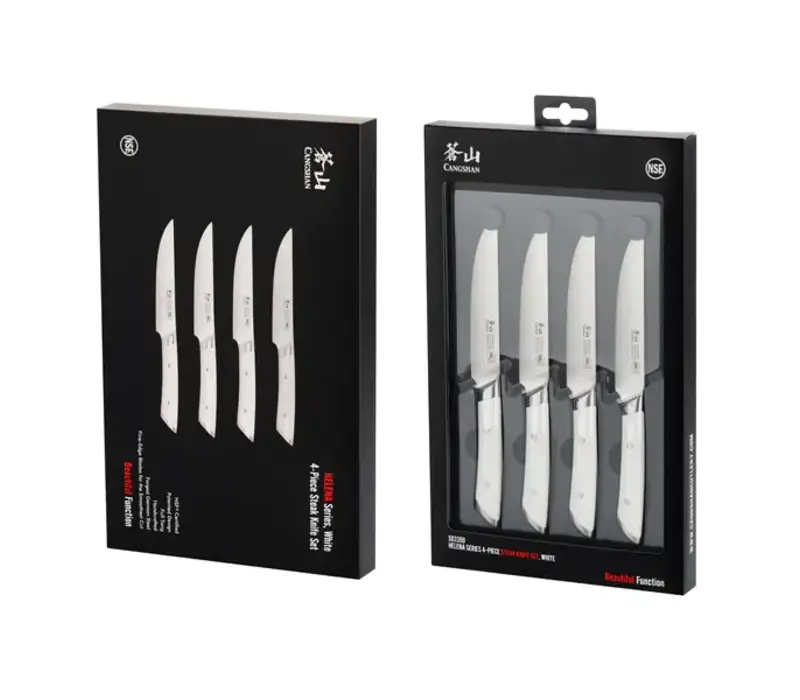 Cangshan, Helena Series 4pc Steak Knife Set, White Handle