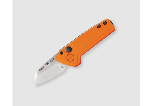 Buck Buck Mini Deploy Auto, Wharncliffe Blade, Orange