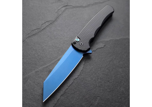 Pro-Tech Knives, LLC 5236-SB--Pro-Tech Knives, Malibu Flipper Dragon Scales Sapphire Blue Blade 20CV