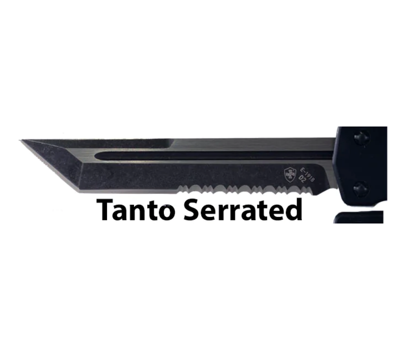 Templar Knives Slim Aluminum Black Rubber Tanto Serrated Black CPM D2