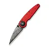 CIVIVI Starflare Button Lock, Red Aluminum, Damascus Steel