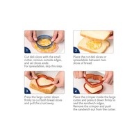 HIC, Un-Crusted Pocket Sandwich Makers, Heart and Circle, Set of 2