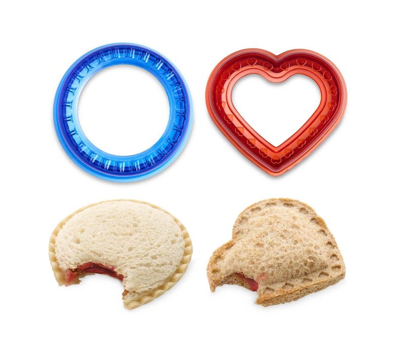 HIC, Un-Crusted Pocket Sandwich Makers, Heart and Circle, Set of 2