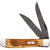 Case & Sons Cutlery Co. Case Cutlery Mini Wharncliffe Trapper, Damascus,  Burnt Goldenrod Stag