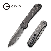Civivi, Button Lock Elementum Carbon Fiber, Damascus