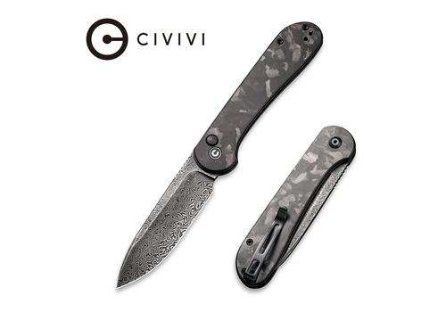 Civivi Civivi, Button Lock Elementum Carbon Fiber, Damascus