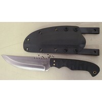 Bordertown Blades Camp Knife Fixed Blade, Black G10 Nitro V Steel