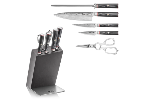 Cangshan Cangshan, YARI Series 6pc Knife Block Set, Damascus Cangshan Cangshan, YARI Series 6pc Knife Block Set, Damascus