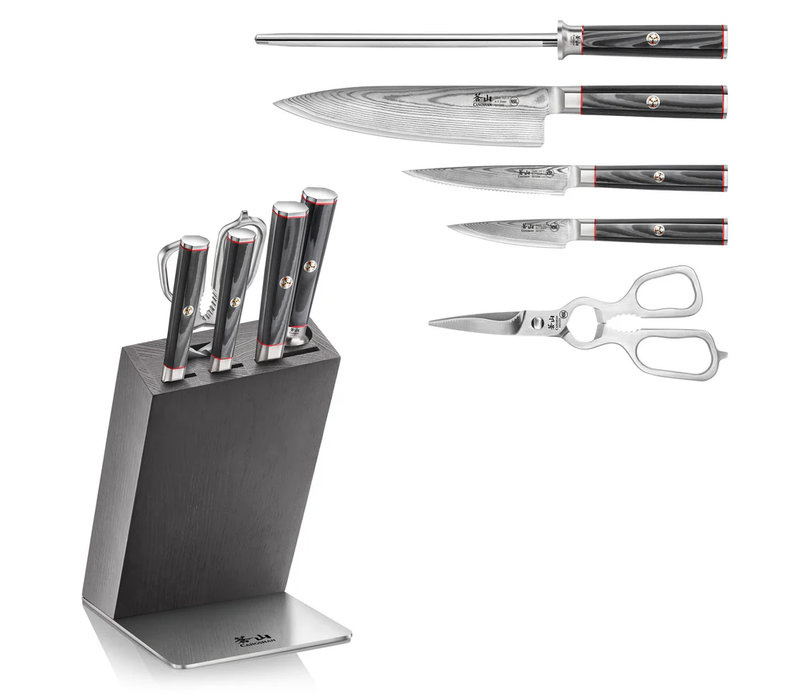 Cangshan, YARI Series 6pc Knife Block Set, Damascus