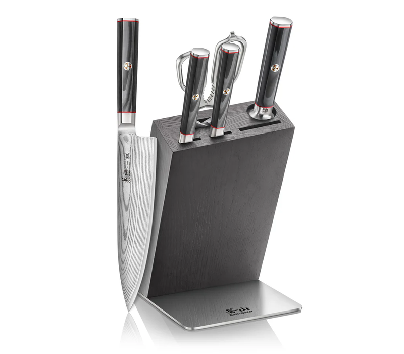 Cangshan, YARI Series 6pc Knife Block Set, Damascus