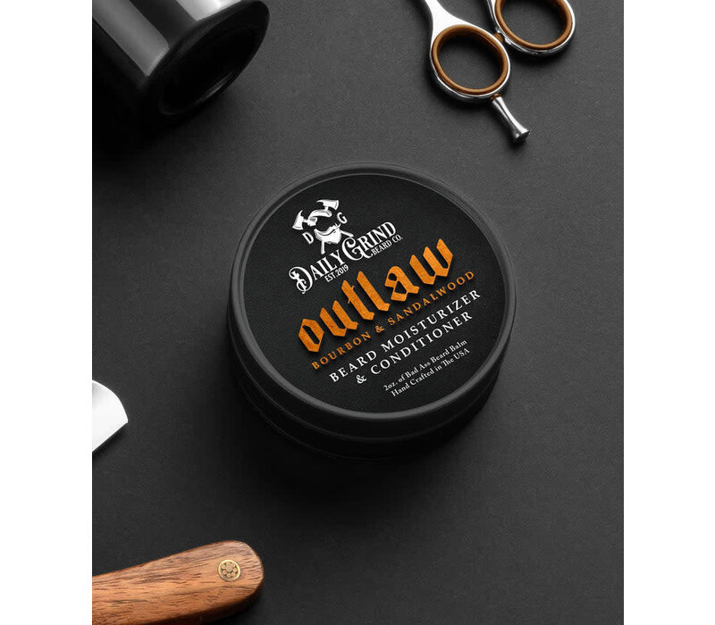 Daily Grind Beard Balm Outlaw Bourbon and Sandalwood