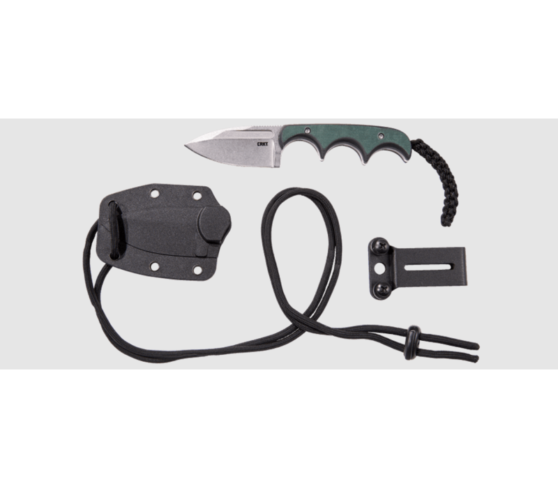 CRKT Minimalist Spear Point, Black and Green Micarta, 8Cr13MoV