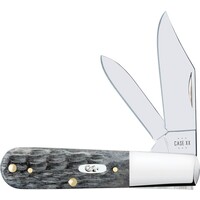 Case Barlow with gray Crandall handle and carbon steel (CV) blades.