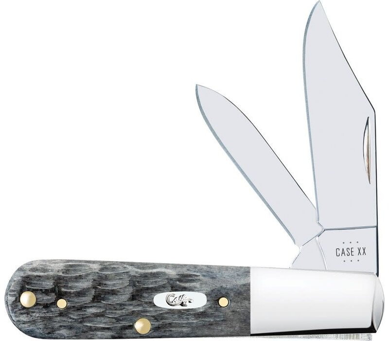 Case Barlow with gray Crandall handle and carbon steel (CV) blades.
