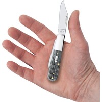 Case Barlow with gray Crandall handle and carbon steel (CV) blades.