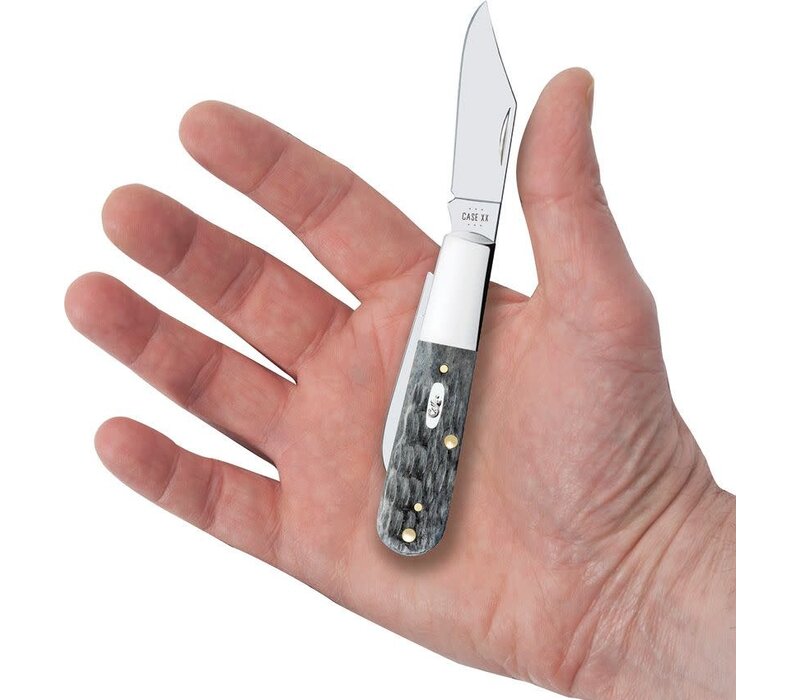 Case Barlow with gray Crandall handle and carbon steel (CV) blades.