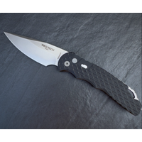 Pro-Tech, Tactical Response 4, Saber Grind Auto, Secondary Safety, Glass Breaker, feather texture, stonewash MAGNACUT steel