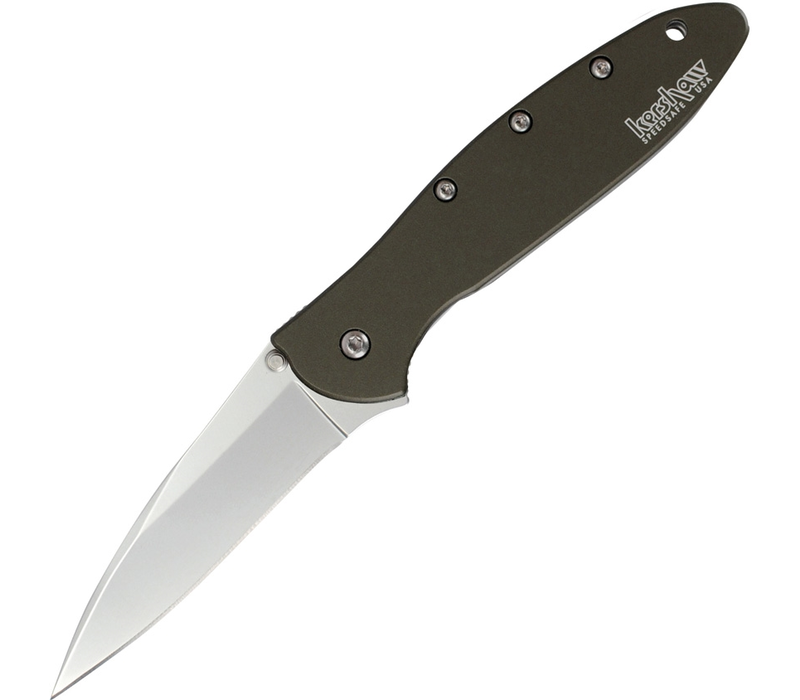 Kershaw, Leek Olive Aluminum Handle, 14C28N Steel