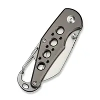 Civivi Pragma, with aluminum handle and Carabiner/Bottle Opener.  Also Nitro-V stainless blade.