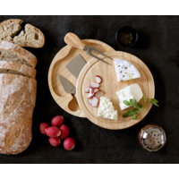 878-00-505-000-0--Picnic Time, Toscana, Brie Cheese Cutting Board & Tools Set, Rubberwood