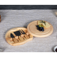 878-00-505-000-0--Picnic Time, Toscana, Brie Cheese Cutting Board & Tools Set, Rubberwood