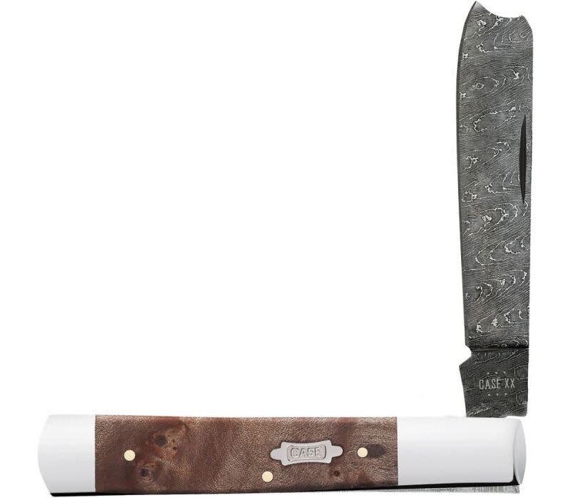 Case Cutlery Razor Damascus Steel, Maple handles