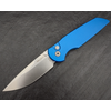 Pro-Tech Knives, LLC Pro-Tech, TR-3 INTEGRITY Thumb Stud Manual Solid blue handle, stonewash S35vn