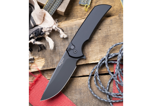 Pro-Tech Knives, LLC Pro-Tech, Mordax Solid black handle, DLC Magnacut blade
