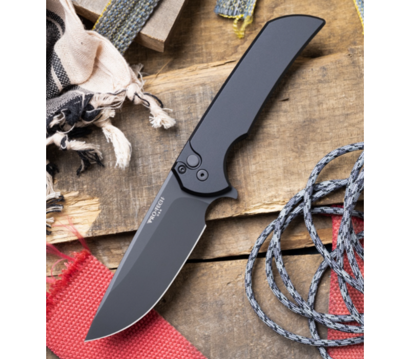 Pro-Tech, Mordax Solid black handle, DLC Magnacut blade